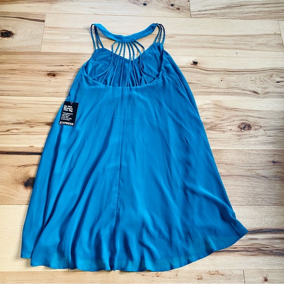Express trapeze flowy Strappy dress in teal sz small NWT - Picture 11 of 11